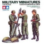 MILITARY MINATURES US. 107 MM MORTAR & CREW