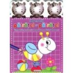 Desenează pătrățel cu patrățel. Unește liniile punctate și colorează fiecare pătrățel din desene!