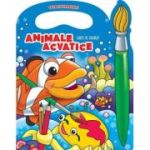 Animale acvatice. Carte de colorat cu apă