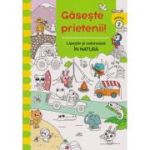 Găseşte prietenii! Lipeşte şi colorează.În natură