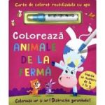 Colorează animale de la fermă. Carte de colorat reutilizabilă cu apă