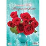 Calendar de perete 2026 cu 12 file. Aranjamente florale