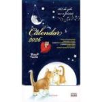 Calendar 2026 cu spiră cu 28 file. Pisica și Luna