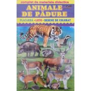 Animale de pădure. Complet de materiale didactice. Placardă. Loto. Desene de colorat
