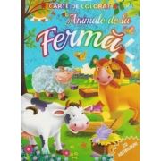 Animale de la fermă. Carte de colorat cu abțibilduri