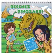 Desenez dinozauri cu șabloane