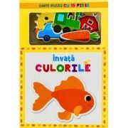 Învață culorile. Carte puzzle cu 15 piese