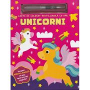 Unicorni. Carte de colorat reutilizabilă cu apă