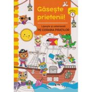 Găseşte prietenii! Lipeşte şi colorează. Pe corabia piraţilor
