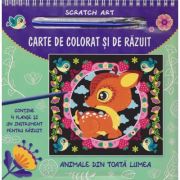 Animale din toată lumea. Carte de colorat şi răzuit
