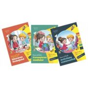 Set 3 caiete de lucru. Grădiniță. 3-4 ani. Educarea limbajului+Activitate matematică+Cunoașterea mediului