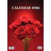 Calendar de perete 2026 cu 6 file. Trandafiri