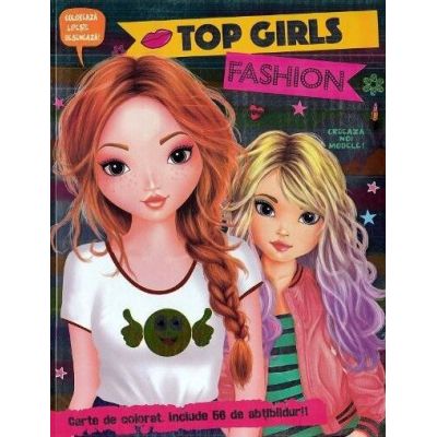 Top Girls Fashion. Carte de colorat cu abțibilduri