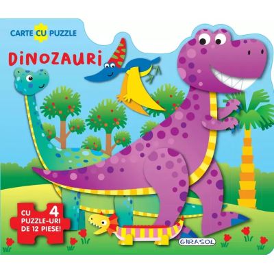 Dinozauri. Carte cu puzzle
