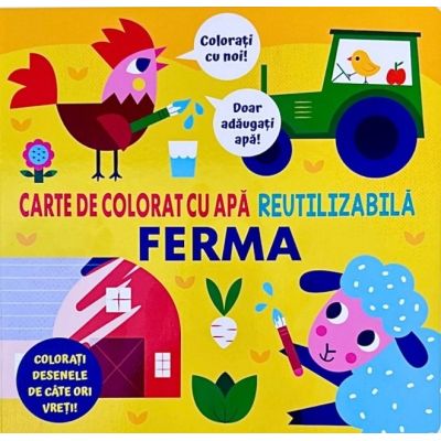 Ferma. Carte de colorat cu apă. Reutilizabilă