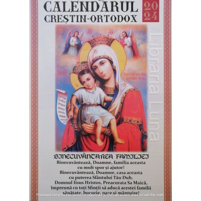 CALENDAR DE PERETE 13 FILE 2024. CREȘTIN-ORTODOX. Binecuvântarea familiei. Format X4