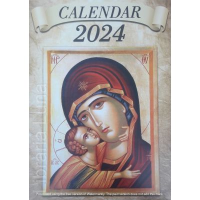 CALENDAR DE PERETE 13 FILE 2024. CREȘTIN-ORTODOX. Format X4