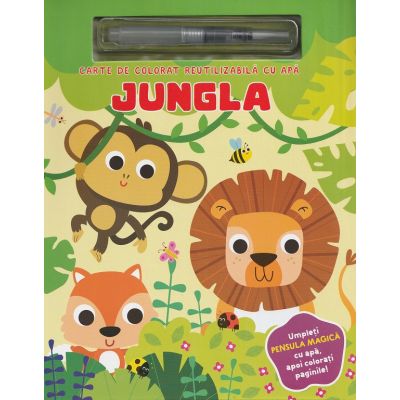Jungla. Carte de colorat reutilizabilă cu apă