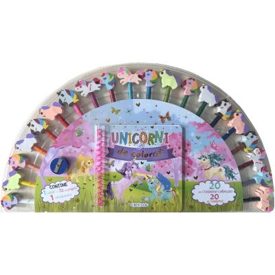 Unicorni. Carte de colorat + 20 creioane