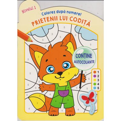 Colorez după numere! Prietenii lui Codiţă. Nivelul 1
