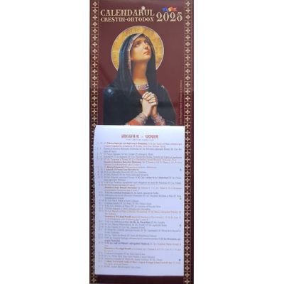 Calendar 2025. Religios. Format foiță