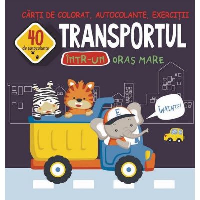 Transportul într-un oraș mare. Cărți de colorat, autocolante, exerciții