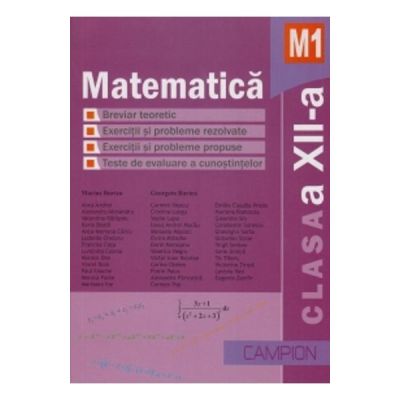 Matematică M1. Clasa a XII-a. Culegere