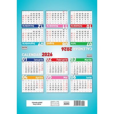 Calendar 2026 pliabil